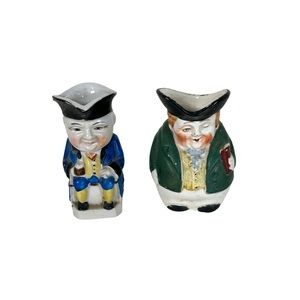 Vintage (Lot of 2) Japan 3" Mini Toby Creamer Pitcher Colonial Victorian